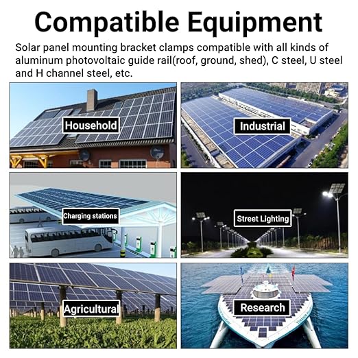 10PCS Solar Mounting System Grounding Clip Lug Bracket Clamps Photovoltaic Support Parts Coupling Earthing Cable Clamp