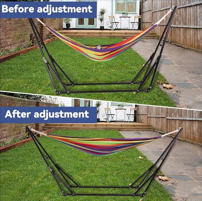 Hammock with Foldable Steel StandFrabic Tension Adjustable IndoorCarrying Bag Included 616 lbs Weight Capacity Portable Suitable for Outside Garden Yard Outdoor Inhouse Cyan