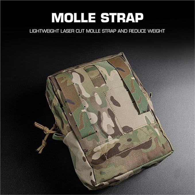Tactical Tall GP Pouch - Large Capacity MOLLE General Purpose Utility Pack Abdominal/Back Panel Storage Bag for Hunting Tactical Gear(Coyote Brown)