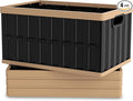 Citylife 4-Pack Collapsible Storage Bins 64L Stackable Plastic Storage Containers for Organizing Closets and GarageBlack