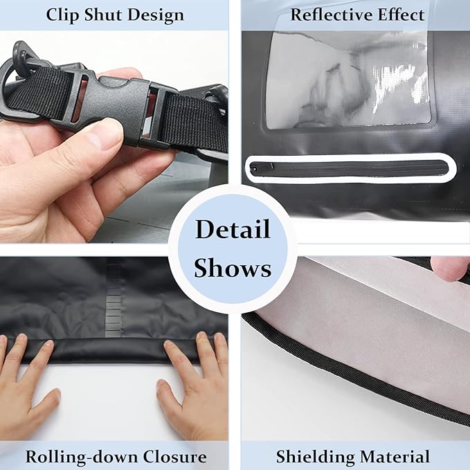 Faraday Bags Military-Grade Shield Bag 15L Waterproof Faraday Cage with 2Pcs Faraday Pouch Signal Blocking Faraday Dry Bag Anti-Tracking Faraday Bags