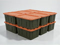 Heavy-Duty Storage Tote 27 Gallon Black and Orange 30.6 W x 20.6 D x 14.3 H (12 PACK)
