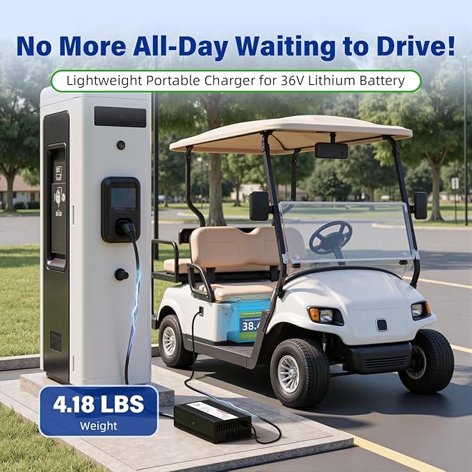 43.8V 10A AC-DC Battery Charger Dedicated Best Solution for 36V Lithium Iron Phosphate LiFePO4 Battery Recharging Support Charging Solar Off-Grid Golf Cart