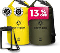 Earth Pak Waterproof Dry Bag - Roll Top Waterproof Backpack Sack (Yellow 40L &amp Blue 30L)