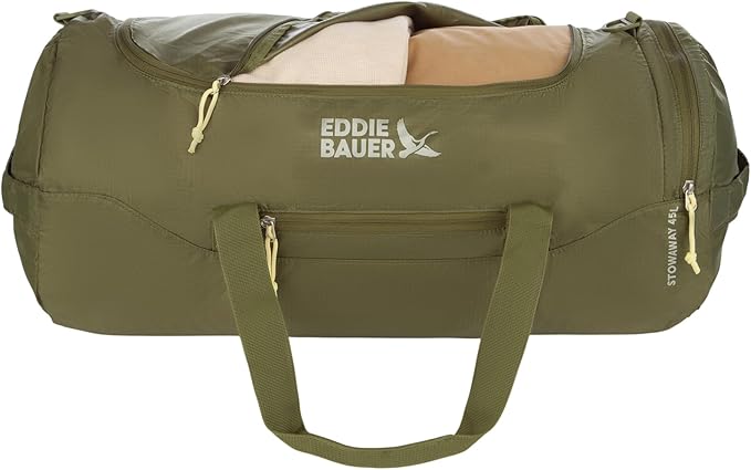 Eddie Bauer Stowaway Packable Duffel Bag | Travel | Foldable | Lightweight | Durable | Ripstop Polyester