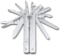 Victorinox Swiss Tool MX Swiss Army Knife 26 Function Swiss Made Multitool with Large Blade Pliers and Wire Cutter - Silver with Nylon Pouch