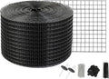 VEVOR Solar Panel Bird Guard 8inch x 98ft PVC Coated Wire Mesh Roll Kit with 100pcs Fasteners Critter Fence Pigeon Proofing Black