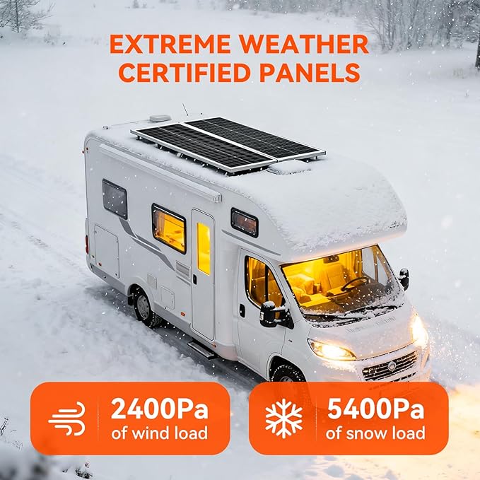 RICH SOLAR MEGA 100 Slim 2 Pack of 100 Watt Monocrystalline Solar Panel for RV Trailer Motorhome