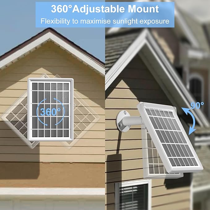 Solar Panel Charger for Ring CameraSpotlight Cam Plus/Pro and Stick Up Cam Battery 6V 3W 13.1Ft Fast Charging Cable