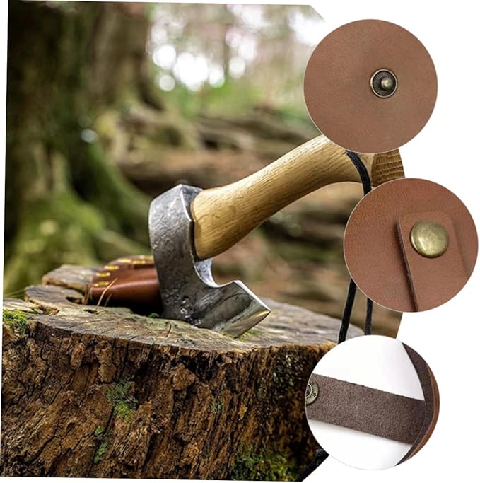 Mipcase 4pcs Leather Hatchet Blade Protector Splitting Axe Cover Portable Camping Axe Sleeve