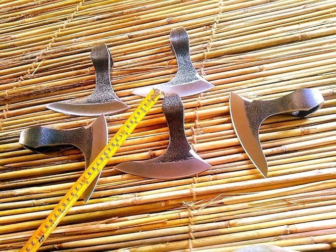 WHS101-6'' Inch Lot of 5 x Viking Axe Head 5160 Custom High Carbon Steel Axe Head Only Tomahawk Hatchet Beared Camping Axe Blade Vintage Combat Ragnar Axe Blade (Ragnar Ax)