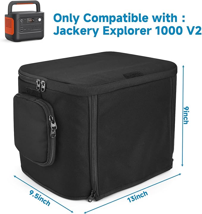 Xxerciz Protective Cover Compatible with Jackery Explorer 1000 v2 Portable Power Station Cover with Multiple Zipper Pockets Waterproof Dustproof Generator Protector for Outdoor