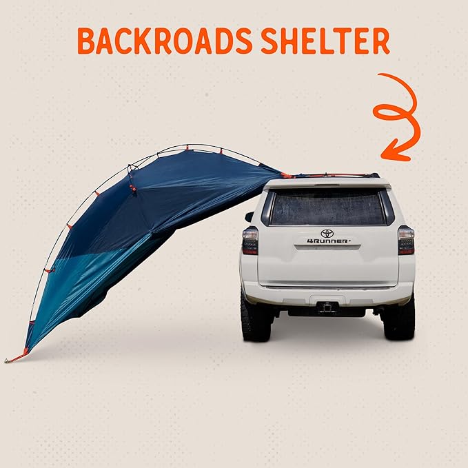Kelty Highroads Overlanding Shelter - Universal Mount Car Camping Tent with Large Zippered Entry Aluminum Frame Adjustable Walls and Windows UV Protection Rainproof Stuff Duffel Included 2024
