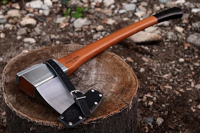 1844 Helko Werk Germany Vario Heavy Universal Axe - German Made Heavy Duty Large Felling and Cutting Axe - Head 5.5 lbs Handle 36 in. (Heavy Universal) #10055
