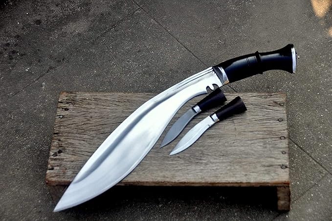 13 Blade Gorkha Traditional Historic Kukri - Khukuri Tactical Survival Camping Tool - High Carbon Steel Blade Knife with Leather Sheath