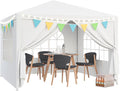 HomGarden 10'x10' Outdoor Canopy Tent Patio Camping Gazebo Storage Shelter Pavilion Cater Party Wedding BBQ Events Tent w/Removable Sidewalls