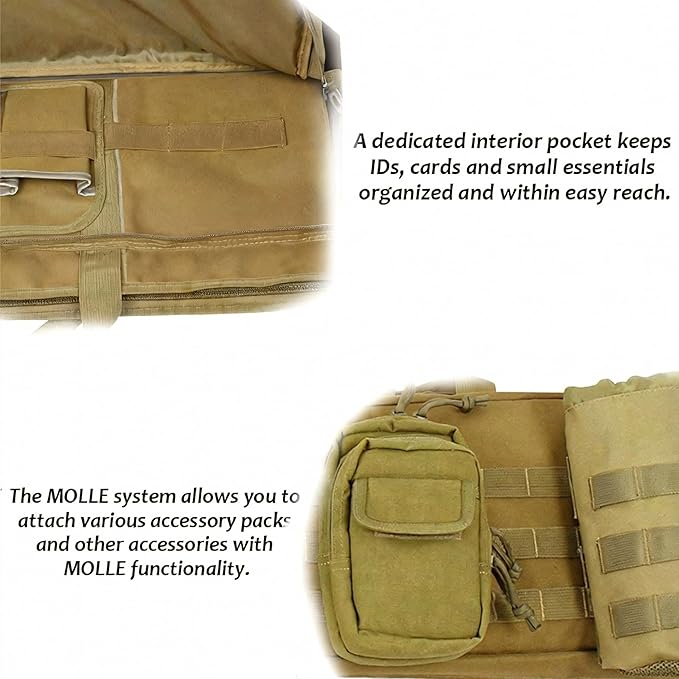 100cm Soft Gear Case Tactical Long Bag with Lockable Zipper and Backpack Strap for Outdoor Hunting 900D Oxford Rod &amp Golf Club Carrier MOLLE System