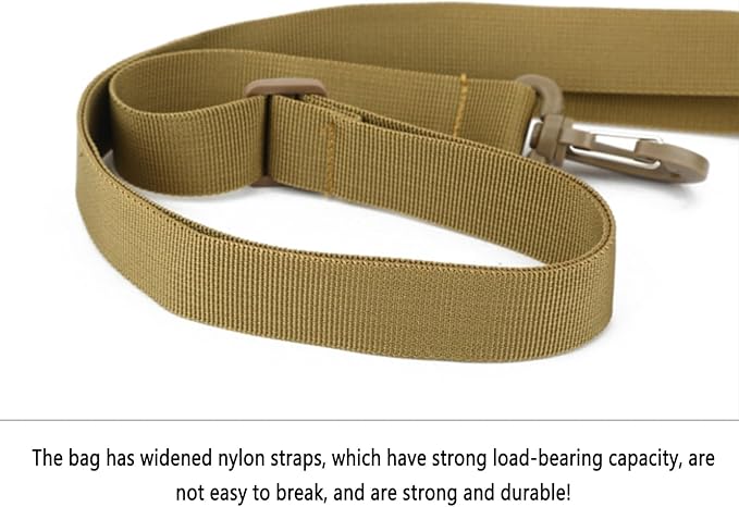 Waterproof Tactical Nylon Molle Waist Pack Hiking Fishing Hunting Sports Waist Bag Camping Messenger Bag(Khaki)