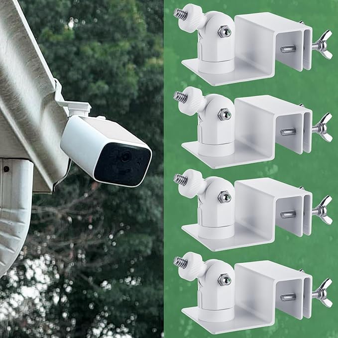 4 Pack Gutter Mount Compatible for Ring Solar Panel Universal Solar Panel Ring Gutter Mount for Arlos Arlo pro Arlo pro2 Reolink Cams and Other Solar Panel
