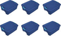 Sterilite 12 Gal Latch and Carry Stackable Storage Bin with Latching Lid Plastic Tote Container to Organize Closets Blue with Blue Lid 6-Pack