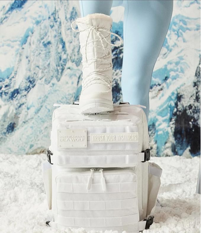 WOLFpak 35L Athletic Gym Backpack (Snow Leopard) Durable 1000D Waterproof Oxford Material with MOLLE Webbing Laptop Pocket &amp Dual Cup Holders Durable Fitness/Travel/Military Daypack