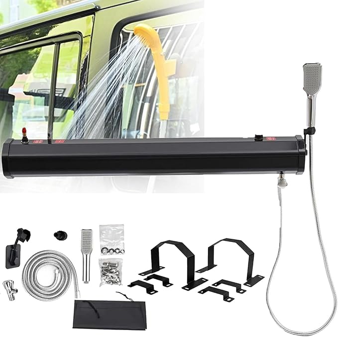 Road Camping Shower Solar Shower 18L/20L/30L Pressurized Water Tank for Overlanding Water Store Outdoors Activities Compatible (30L)