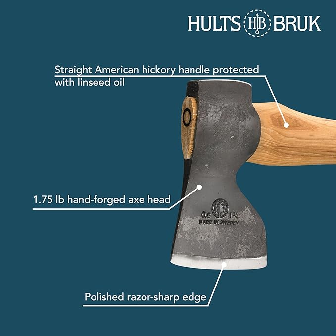 Hults Bruk 840732 Tibro Carpenter Axe - 1.75 lb Head 20 Handle