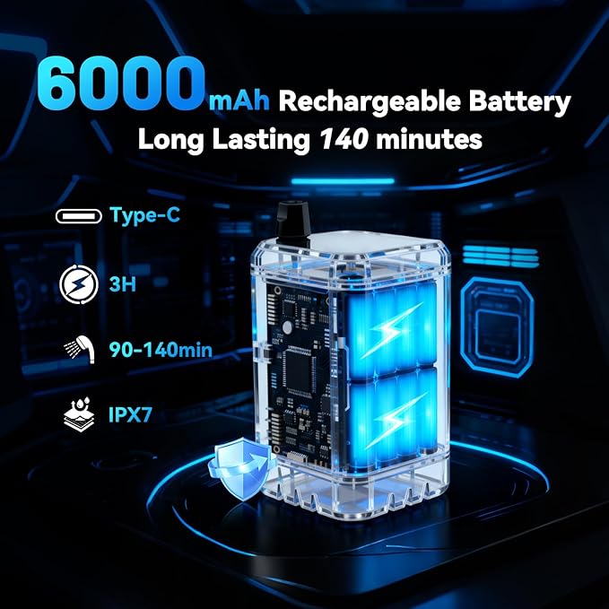 Camping Shower with Heater Portable – 6000mAh Rechargeable Hot Water Shower Pump with LED Display 3 Spray Modes for Outdoor Camping RV Pet Bath Car Wash Travel