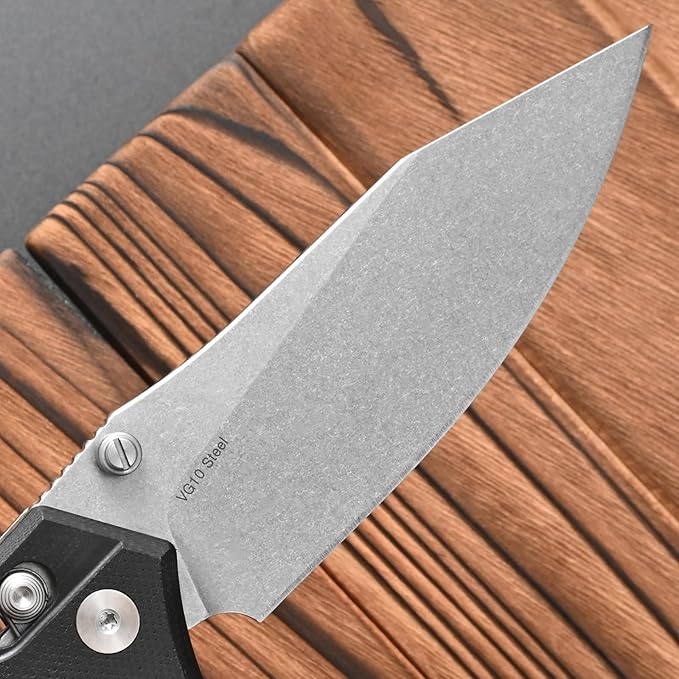 FF20 Folding Pocket KnifeVG10 Steel Blade G10 Handle EDC Tool Knife for Outdoor Camping Hunting Fishing Working(Black)