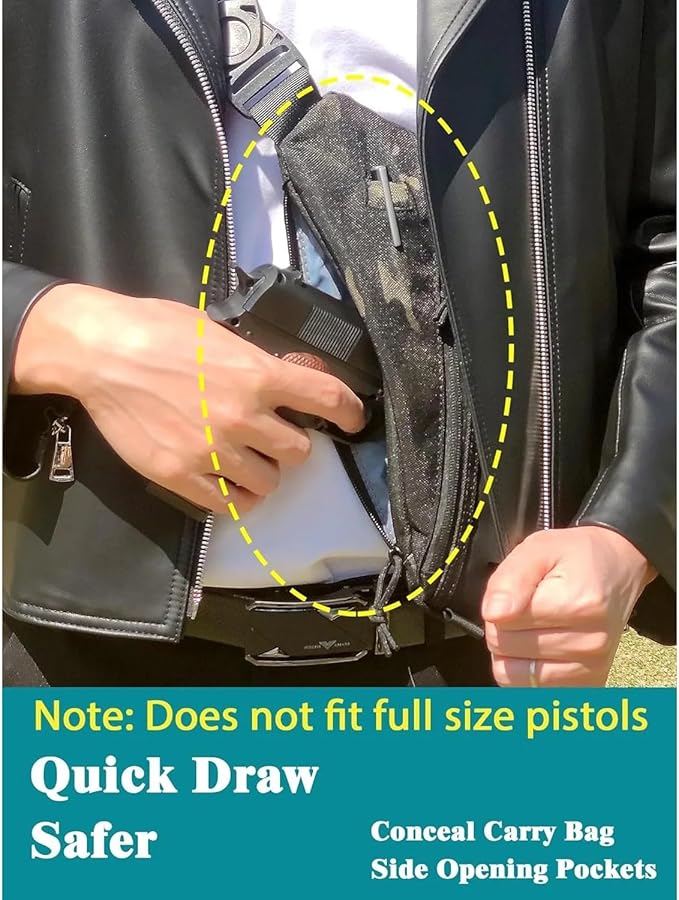 Tactical Chest Bag Mens Sling Backpack Pack Military Anti-Thief Shoulder Sling Bag With Gun Holster Patch
