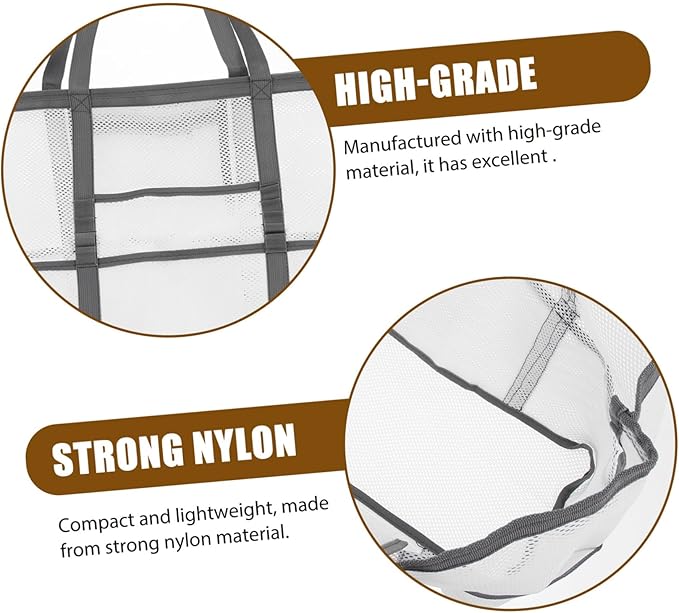 Housoutil 5pcs Mesh Shower Tote Bag Portable Mesh Shower Bag for Travel Beach Outdoor Activities for Bath Toys Daily Use