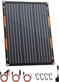 FlexSolar 20W 12V Solar Panel Charger Kit with Built-in Charge Controller - Portable Waterproof Solar Trickle Charger Battery Maintainer Cig Plug &amp Alligator Clips for Car Boat RV Tractor