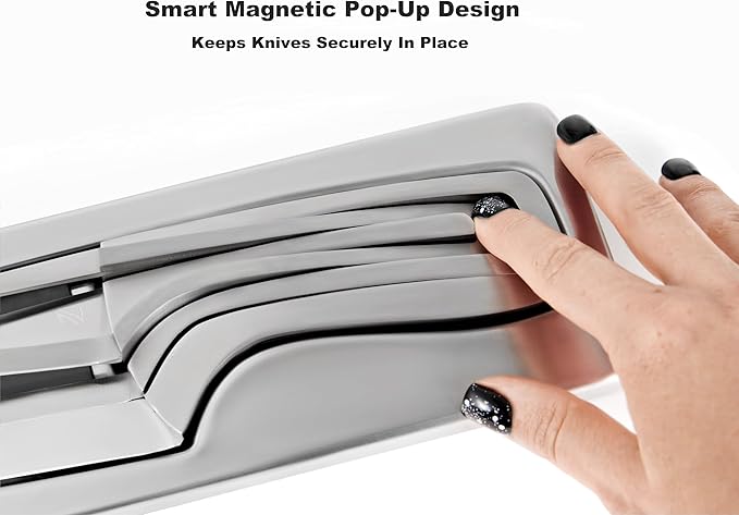 NestKnife Magnetic Knife Set - VG10 High Carbon Stainless Steel Kitchen Knives with Patented Space-Saving Nesting Design &amp Magnetic Holder - 4 Piece Razor Sharp Professional Chef Knife Set