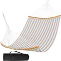 SUNCREAT Hammocks 14 FT Quick Dry Hammock Double Size with Spreader Bar 2 Person Hammock for Outdoor Patio Yard Poolside 450 lbs Capacity Light Gray