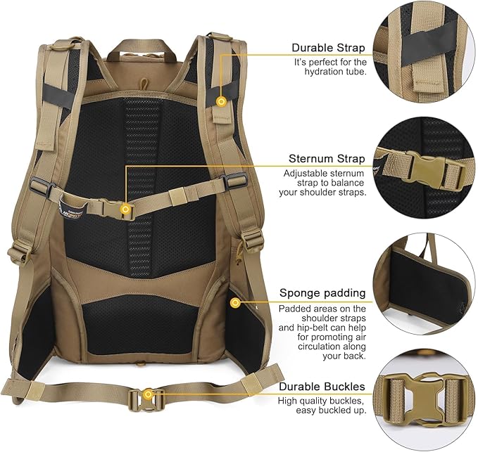 Mardingtop 40L Molle Tactical BackpackMilitary backpack for Men Cordura Backpack for HikingCampingHunting