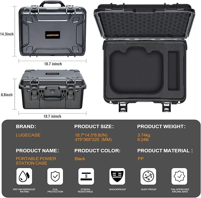 Hard Case for Jackery Explorer 500 - Portable Solar Generator Hard Shell Case: Waterproof Travel Carrying Storage Box for Jackery Portable Power Station Explorer 500: for Camper &amp Adventurer &amp