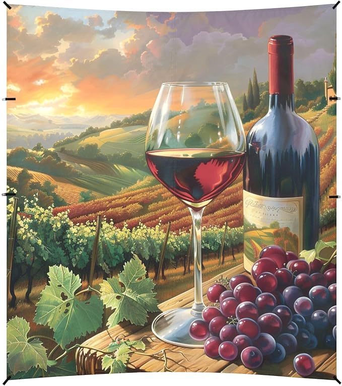 ALAZA Red Wine Vineyard Beach Tent Sun Shelter Portable Canopy Sunshade for Outdoor Camping Picnics Backyard Fun 10x9 ft