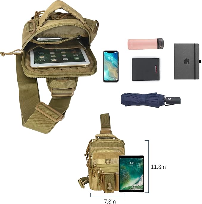 DegeTMVe Dual Pistol Holster Chest Bag Concealed Carry Sling Crossbody Tactical Gun Convertible Backpack Shooting Hunting