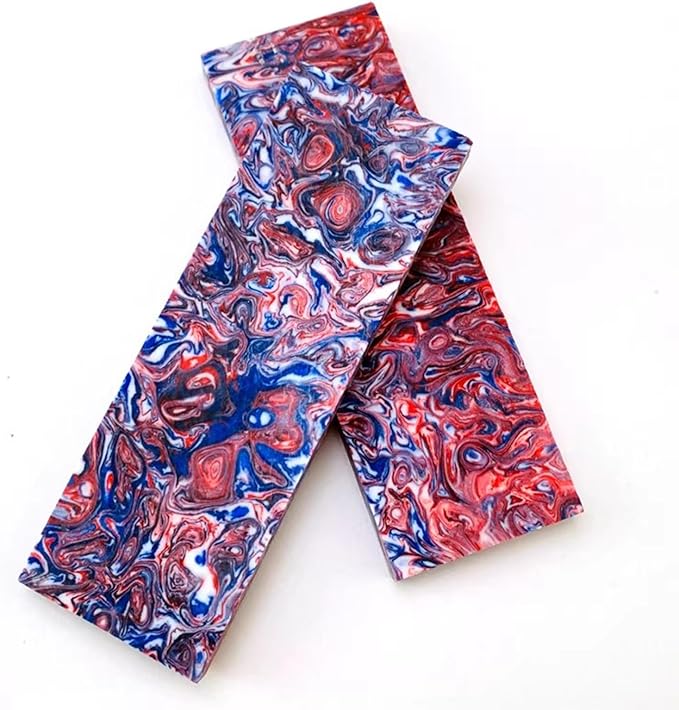 2pcs Colored Resin Knife Handle Flake Blank Material Used For Carving Decorating Folding Knives Slingshot Crafts(Red120x40x8mm)