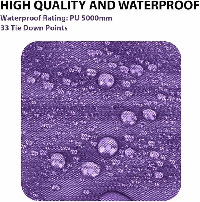 Gold Armour Rainfly Tarp Hammock Premium 14.7ft/12ft/10ft/8ft Rain Fly Cover Waterproof Ultralight Camping Shelter Canopy Survival Equipment Gear Camping Tent Accessories (Purple 10ft x 10ft)