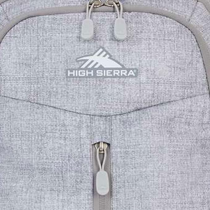 High Sierra Swerve Pro Adjustable Travel or Work Laptop Bookbag Backpack with Laptop Hammock and Water Bottle Compartments Silver Heather