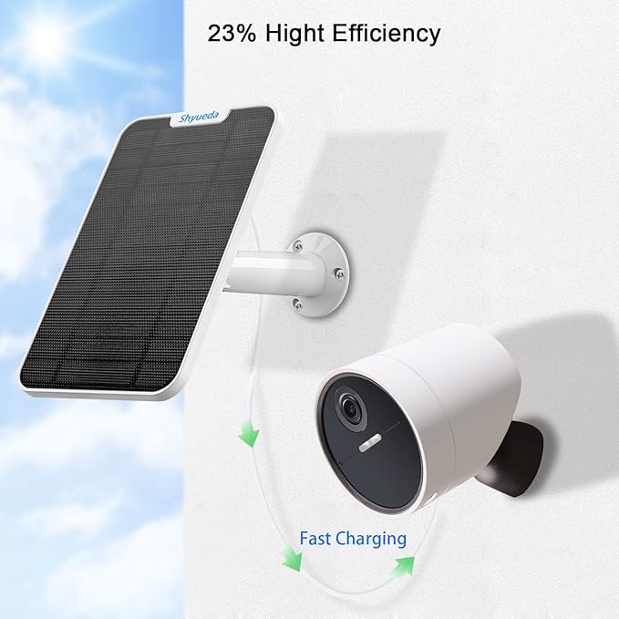 4W Solar Panel Charging Compatible with SimpliSafe Outdoor Security Camera only with 13.1ft Waterproof Charging Cable IP65 WeatherproofIncludes Secure Wall Mount(White)