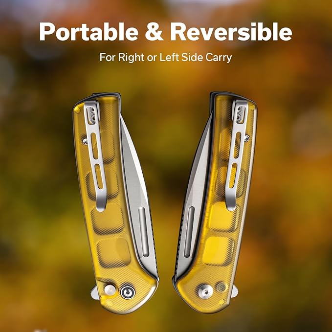 CIVIVI Pocket Folding Knife with Flipper Opener for EDC 3.48 Nitro-V Blade Ultem Handle Conspirator Knife for Outdoor C21006-5