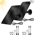 12W Solar Panel for Security Camera 5V USB-C Solar Charger with Micro USB &amp Barrel Adapters Outdoor Weatherproof for Continuous Home and Property Monitoring (2)