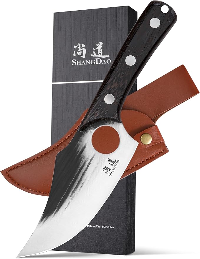 SHANGDAO Boning Knives 6 ″ Viking Boning Knife for Meat Cutting High-carbon steel Chopper Knife Forged Blade &amp Wood Handle Hand Forged Full Tang Knife
