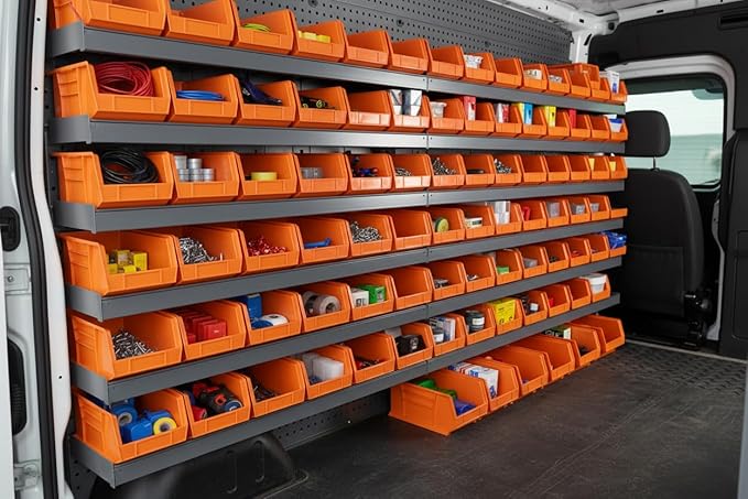 Hudson Exchange 15 x 8 x 7 Plastic Stackable Storage Bin and Hanging Container Orange
