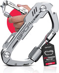 GPCA Carabiner Multitool - Carabiner Heavy Duty Key Clip for Keys Bottle Opener Screwdriver Box Cutter Ruler Keychain Clip Keychain Organizer EDC Gear for Camping &amp Hiking - Gifts for Men