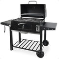 Grill Boss Charcoal Grill with Large 32-Inch Cooking Area - Includes Warming Rack Side Shelves Bottom Storage and Wheels for Outdoor BBQ Tailgating Camping &amp Backyard Grilling