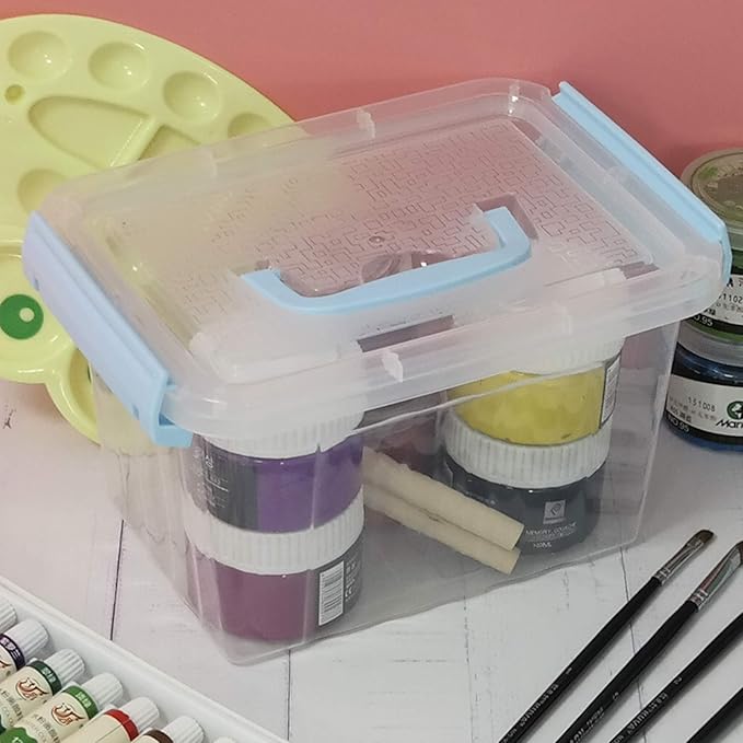 3 Quart Plastic Storage Bins Pack of 6 Small Boxes with Lids
