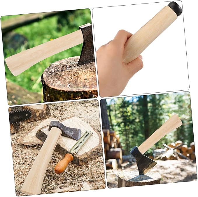 balacoo 2sets Axe Wooden Handle Replacement for Camping Ergonomic and Handle for Firewood Axe for Outdoor Use